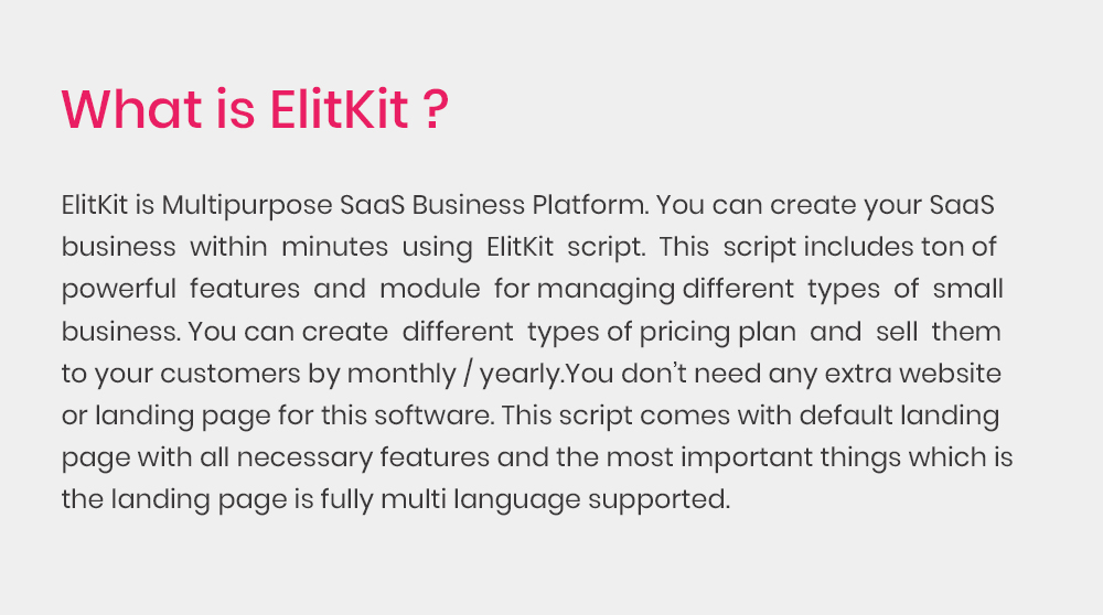 ElitKit - All In One SaaS Business Suit - 1